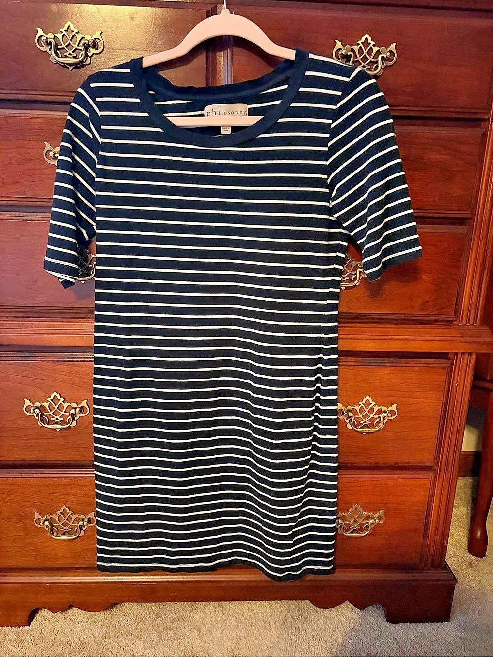 Philosophy Striped Mini Dress in Black & White Size Medium Like New